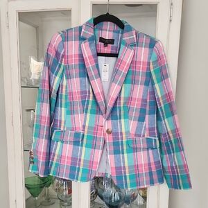 Talbots Multicolor Plaid Blazer